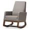 Baxton Studio Yashiya Mid-century Grey Upholstered Rocking Chair 123-6817 - alternate 5